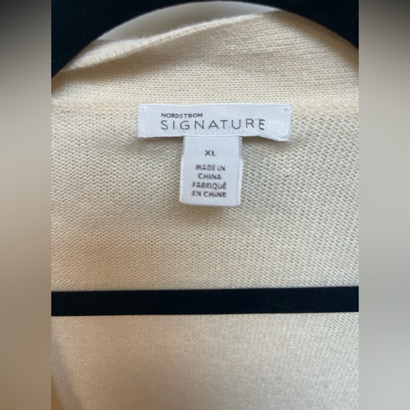 Nordstrom Cardigan - Cashmere/ Cotton Button Down Cardigan Beige XL Cabin Core - Picture 5 of 11